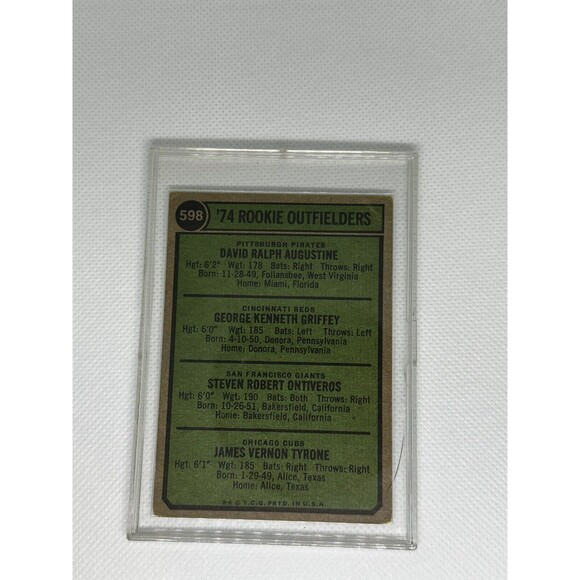 1974 Topps #598 Rookie Outfielders Ken Griffey Sr Rookie Card - Picture 2 of 2